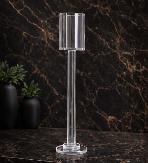 Crystal Columnar Transparent Candle Stand
