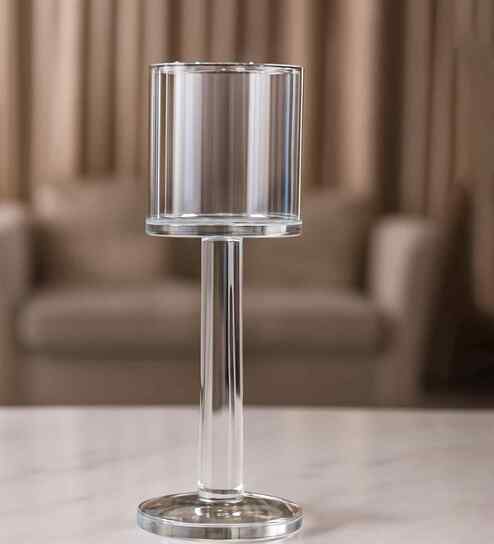 Crystal Columnar Transparent Candle Stand