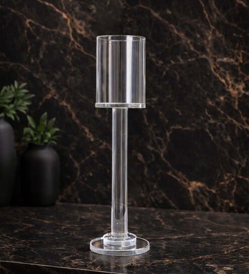 Crystal Columnar Transparent Candle Stand