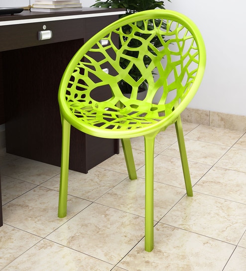 Buy Crystal Pp Designer Chair In Lime Green Colour By Nilkamal