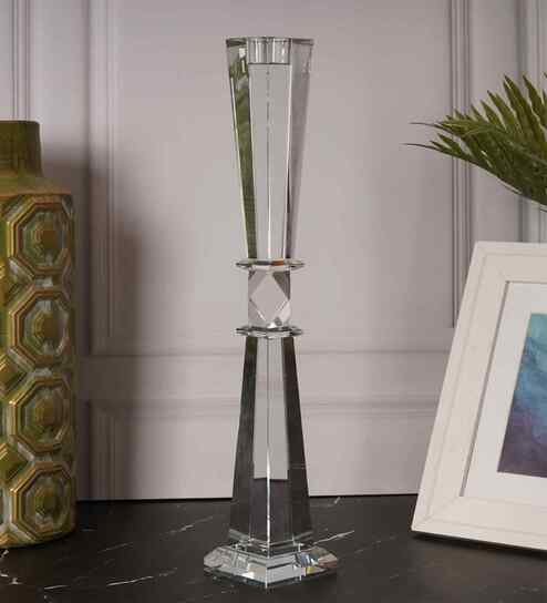 Crystal Elegance Transparent Candle Stand