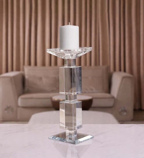 Crystal Elegance Transparent Candle Stand