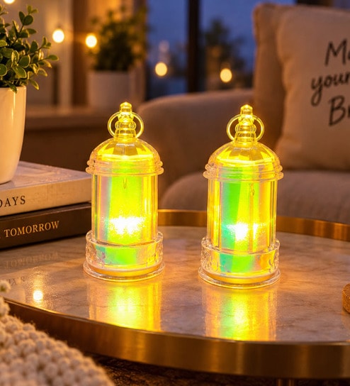 Crystal Look LED Tealight Decorative Candle-Set of 2