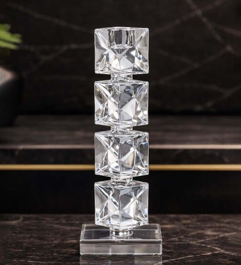 Crystal Prismatic Glows Transparent Candle Stand