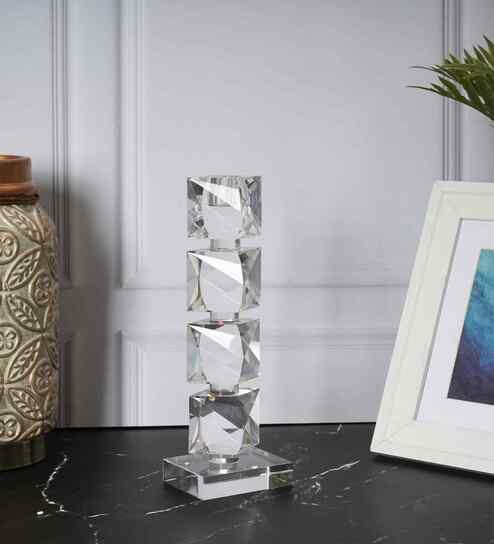 Crystal Prismatic Glows Transparent Candle Stand