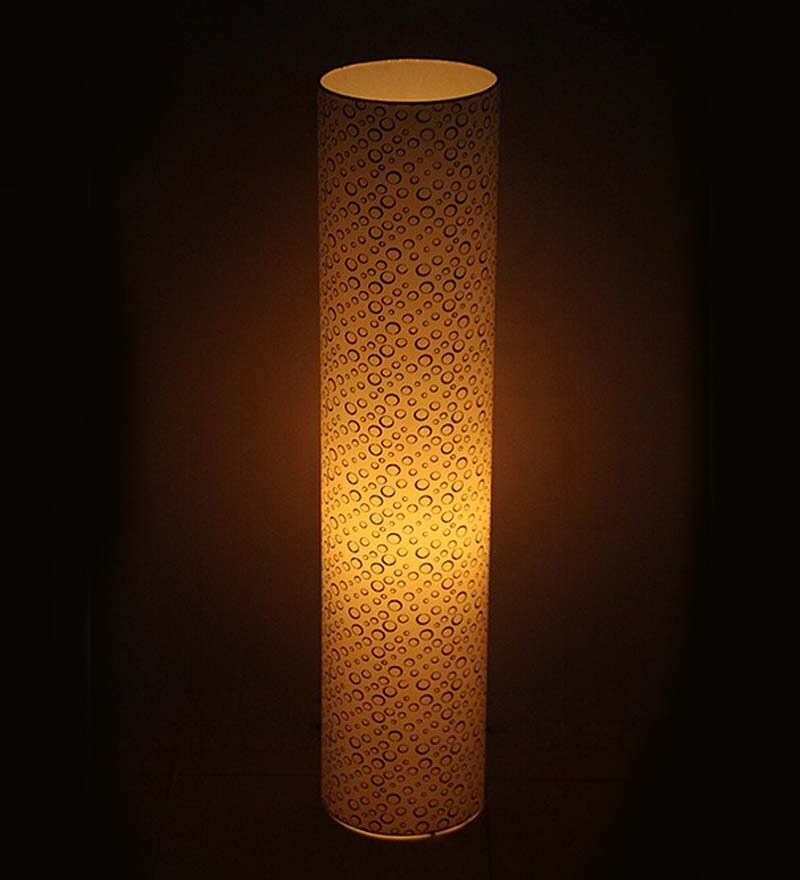 Craftter White PVC Cylindrical Floor Lamp by Craftter Online Floor