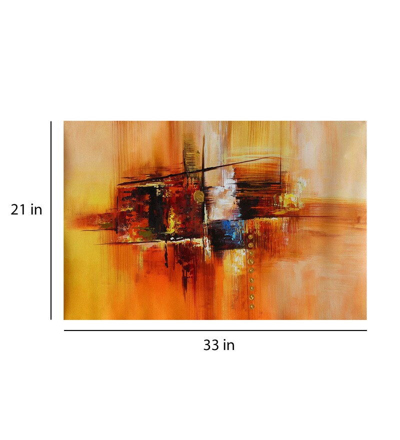 Buy Abstract In Cream Canvas Framed Art Print (33 x 21 Inches) By