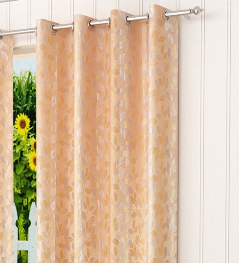 Buy Cream Semisheer Polyester 5 Feet Eyelet Window Curtain By