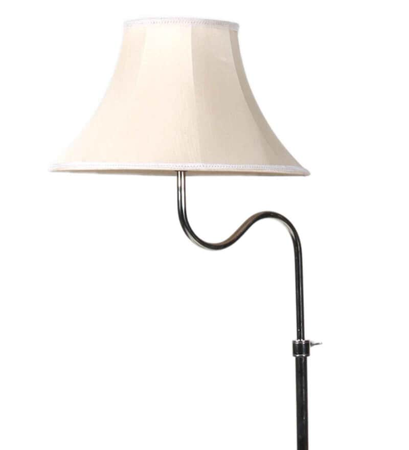 Buy Cream Fabric Shade Floor Lamp With Brown & Nickel Base By Sapphire