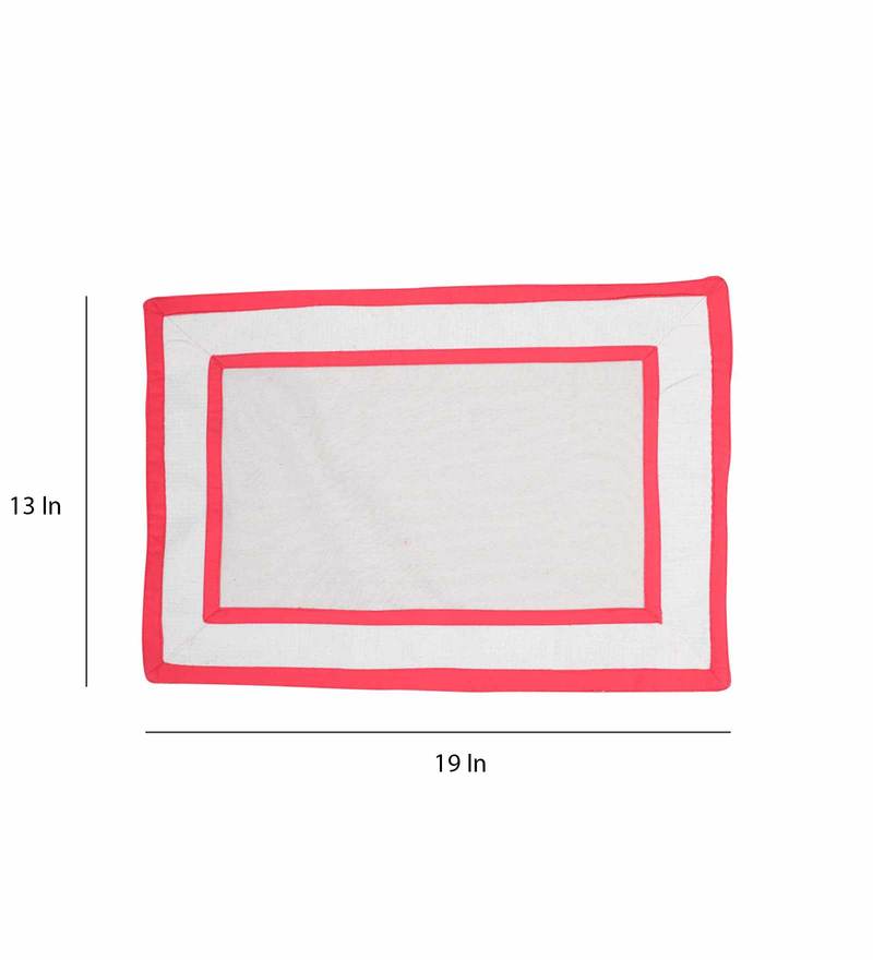 Buy Solid Cream Linen 19 X 13 Inches Placemats (Set of 6) by My Gift