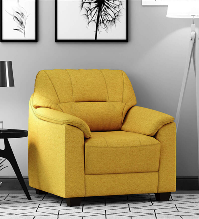 yellow one seater sofa