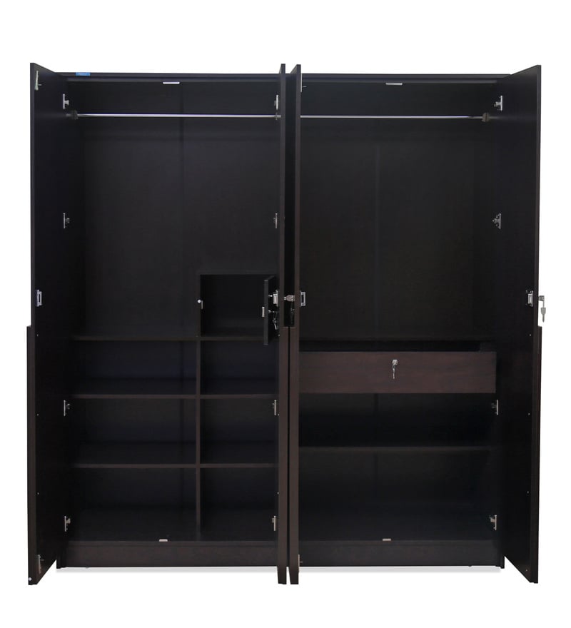 Buy Crysta Four Door Wardrobe In Wenge Colour By Nilkamal Online