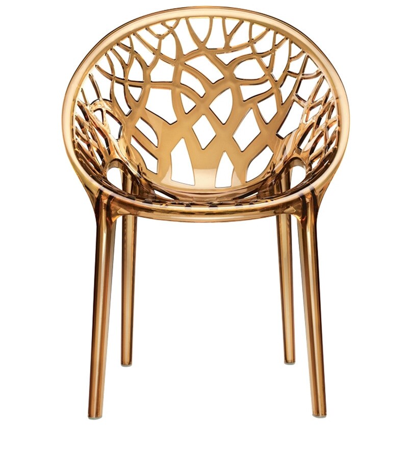 Buy Crystal Designer Chair in Golden Colour by Nilkamal Online