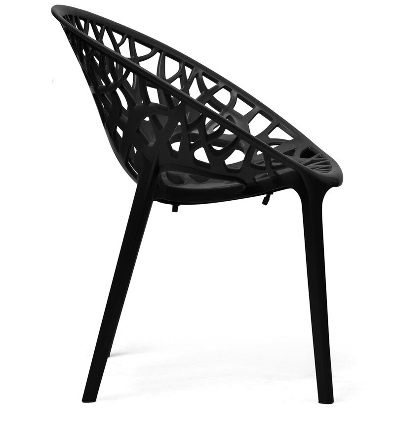 Buy Crystal Plastic Chair in Iron Black Finish by Nilkamal Online Plastic Chairs Plastic