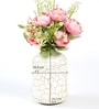 Crackled off White  Metal Vase