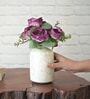 Crackled off White  Metal Vase