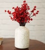 Crackled off White  Metal Vase