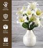 Crackled Small White Metal Vase