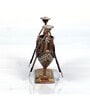 Metal Handpainted Decorative Boat Pen Stand Showpiece in Golden Finish
