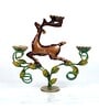 Metal Handpainted Decorative Deer Tea Light Showpiece in Multicolor