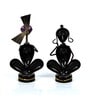 Metal Handpainted Decorative Musician Couple Showpiece Set of 2 in Multicolor