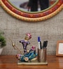 Metal Handpainted Decorative Musician Pen Stand Showpiece in Multicolor