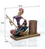 Metal Handpainted Decorative Musician Pen Stand Showpiece in Multicolor