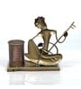 Metal Handpainted Decorative Musician Pen Stand Showpiece in Multicolor