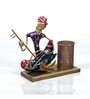 Metal Handpainted Decorative Musician Pen Stand Showpiece in Multicolor