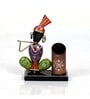Metal Handpainted Decorative Musician Pen Stand Showpiece in Multicolor