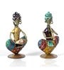 Metal Handpainted Decorative Sardar Musician Showpiece Set of 2 in Multicolor