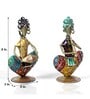Metal Handpainted Decorative Sardar Musician Showpiece Set of 2 in Multicolor
