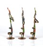 Metal Handpainted Decorative Sardar Musician Showpiece Set of 3 in Multicolor