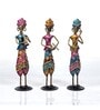 Metal Handpainted Decorative Sardar Musician Showpiece Set of 3 in Multicolor