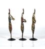 Metal Handpainted Decorative Sardar Musician Showpiece Set of 3 in Multicolor