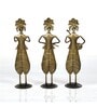 Metal Handpainted Decorative Sardar Musician Showpiece Set of 3 in Multicolor