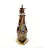 Metal Handpainted Decorative Ship Showpiece in Golden Color