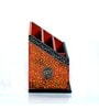 Wooden Handpainted Decorative Desk Organizer Showpiece in Orange Color