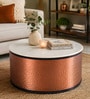 Crafton Marble Top Center Table In Copper Finish
