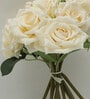 Cream Fabric Crame Rose Bunch Artificial Flowers