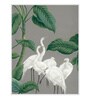 Crane Green Canvas Framed Wildlife Art Panels Set of 3