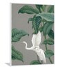 Crane Green Canvas Framed Wildlife Art Panels Set of 3
