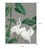Crane Green Canvas Framed Wildlife Art Panels Set of 3