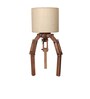 Crawler Wooden Table Lamp with Jute Shade & Brown Base