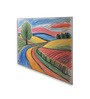 Crayon Hand Drawn Canvas Wall Painting Set of 2 Black Frame