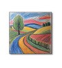 Crayon Hand Drawn Canvas Wall Painting Set of 2 Black Frame