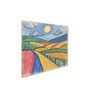 Crayon Hand Drawn Canvas Wall Painting Set of 2 Gold Frame