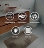 Cream & Beige Abstract Polypropylene 24x16 Inches Antiskid Bathmat