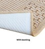 Cream & Beige Abstract Polypropylene 24x16 Inches Antiskid Bathmat