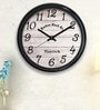 Cream & Black Plastic Analog Wall Clock